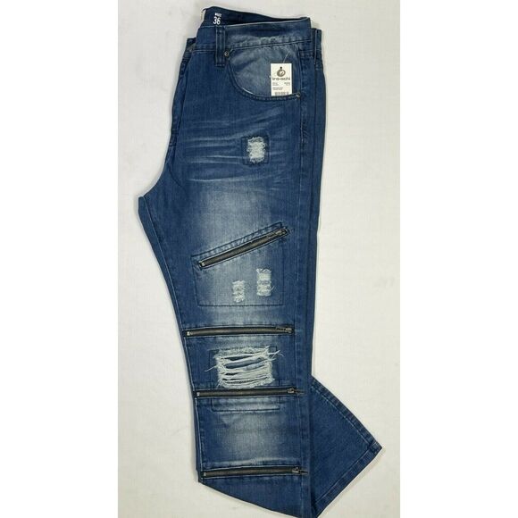 Iro-Ochi. Men's RPM Biker Jeans  - Trigger Wash - Premium Denim size 32 - Picture 5 of 6